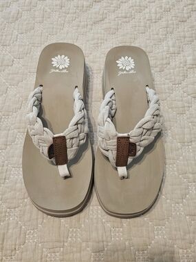 Yellow Box Women's Braided Flip Flop - Light Beige